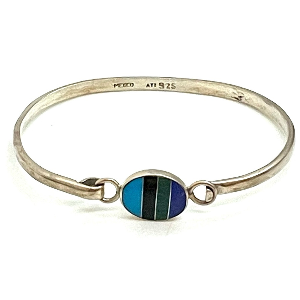 Sterling Mexican ATI Inlaid Bracelet